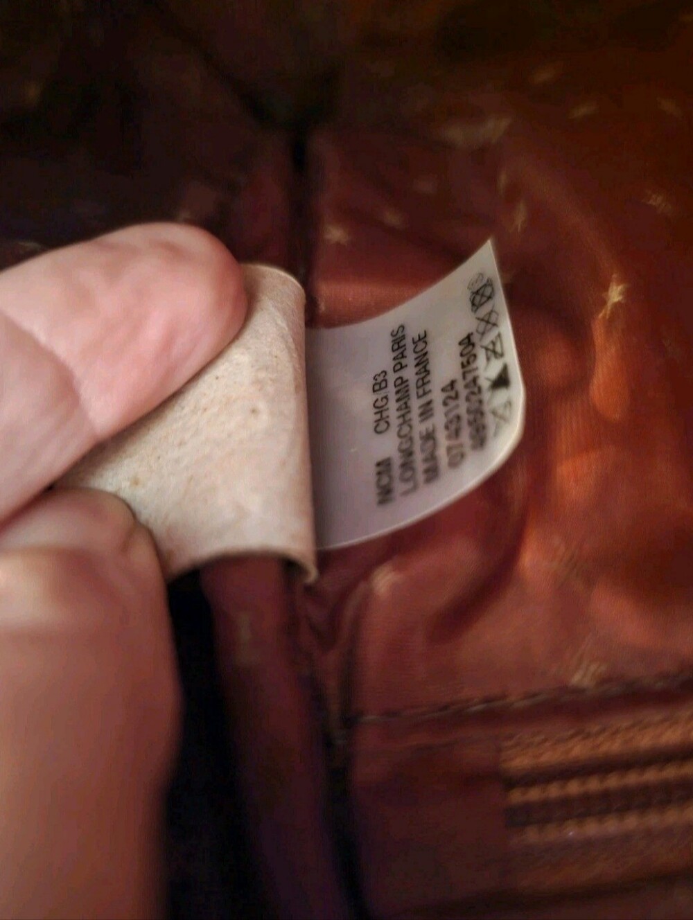 Longchamp Cosmos Large Brown Pebble Leather Tote Satchel Zip Closure Gold France - Picture 12 of 16